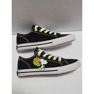 Peanuts Snoopy Black Canvas Lace-Up Children's Shoes Size 12 M